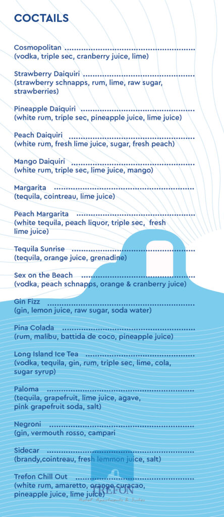 Trefon Hotel menu 2026